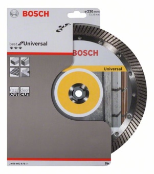 Алмазный отрезной круг Best for Universal Turbo 230 x 22,23 x 2,5 x 15 mm 2608602675